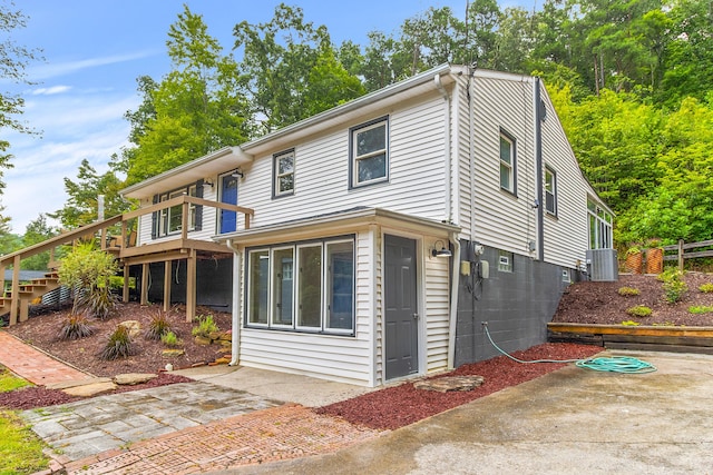 view of front of house with a deck