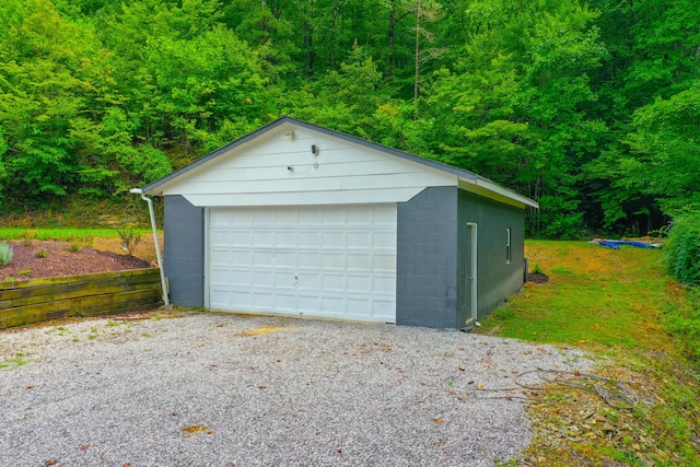 view of garage