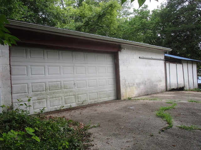 view of garage