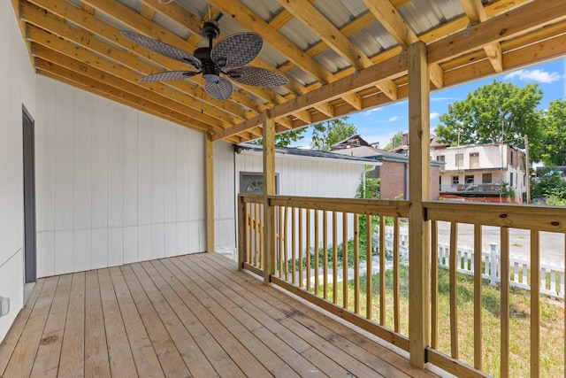 deck with ceiling fan