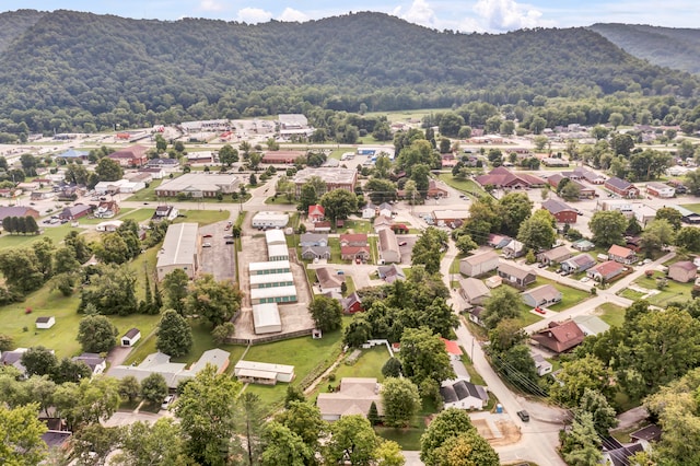 aerial view with a mountain view