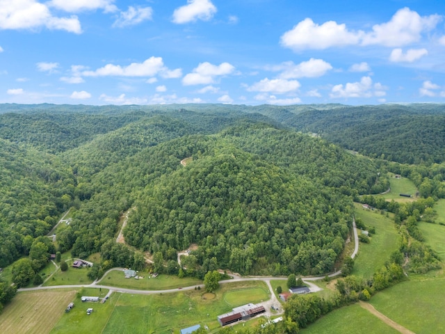 aerial view featuring a forest view