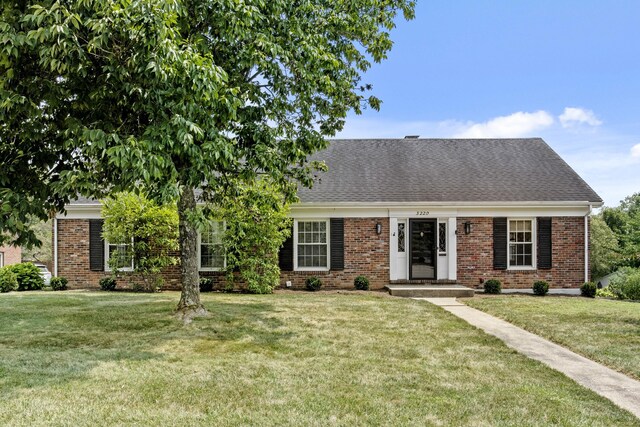 view of front facade with a front yard