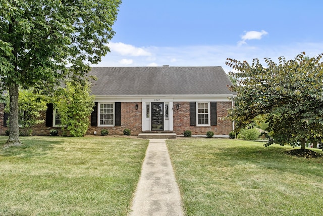 view of front facade with a front lawn