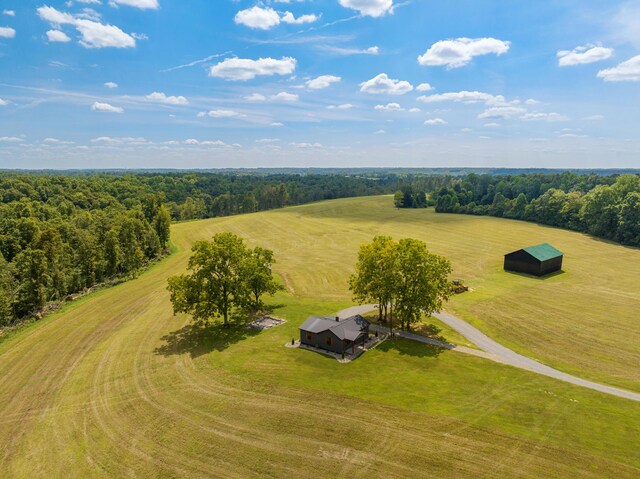 aerial view featuring a rural view