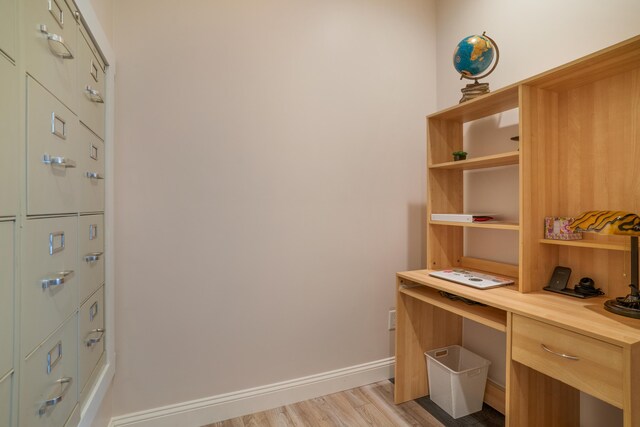 home office featuring light wood-type flooring