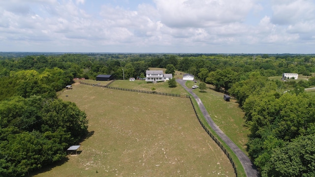 bird's eye view with a rural view