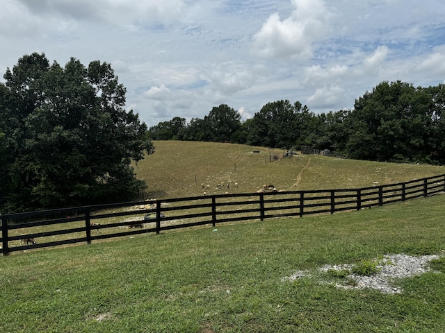 view of yard featuring a rural view