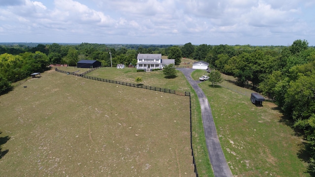 drone / aerial view featuring a rural view