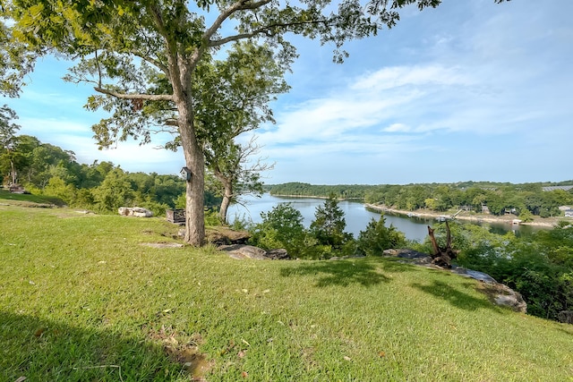 view of yard featuring a water view