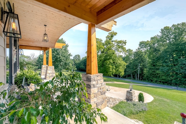 view of patio with a porch