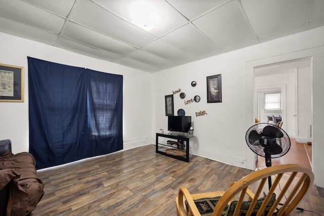 106 18th St, Corbin, KY 40701 - living room with a paneled ceiling and hardwood / wood-style floors