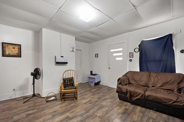 106 18th St, Corbin, KY 40701 - living room with a drop ceiling and hardwood / wood-style floors