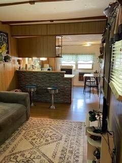 interior space with hardwood / wood-style floors