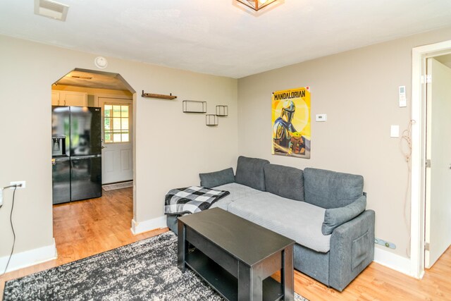 living room with light wood-type flooring