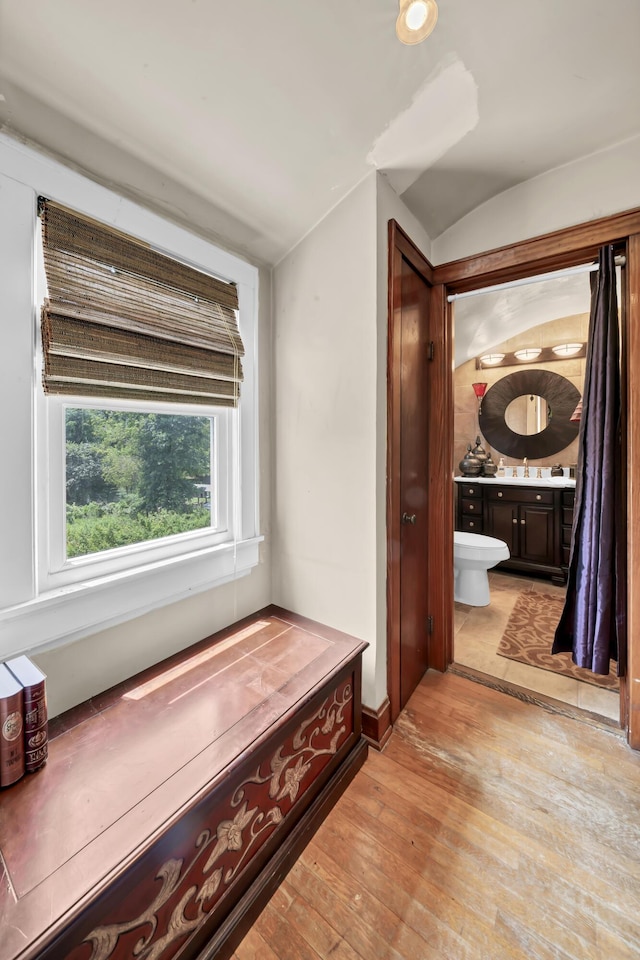 interior space featuring light wood-type flooring