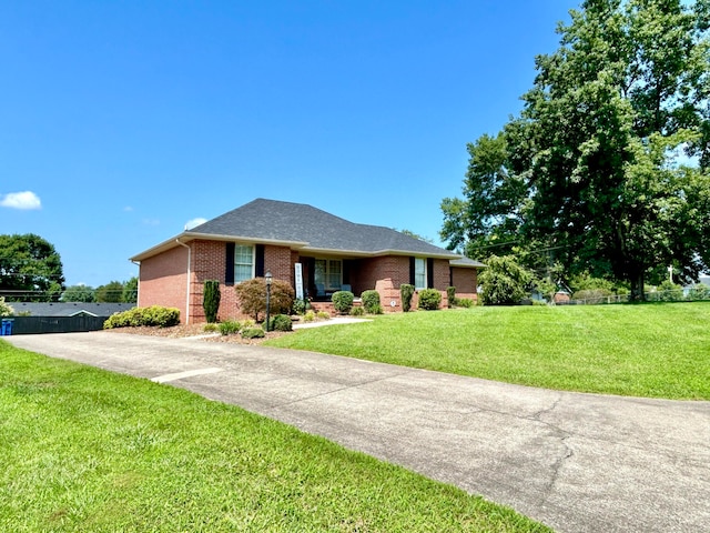 view of front of home with a front yard