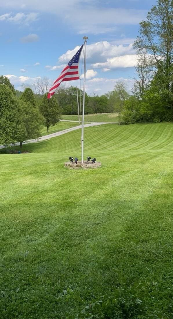 view of property's community featuring a yard