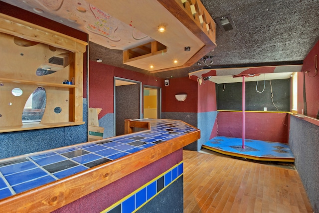 playroom featuring hardwood / wood-style flooring