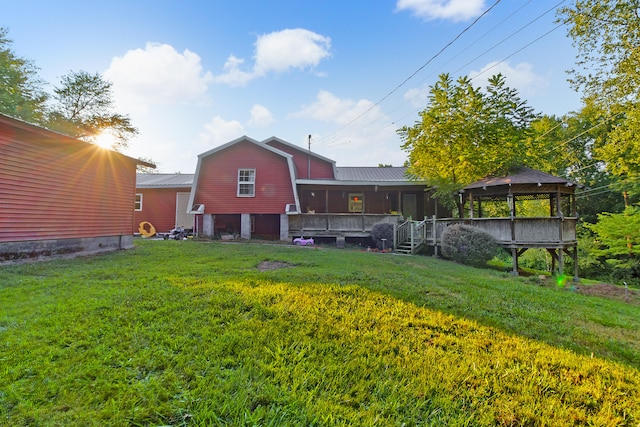 view of yard with a gazebo