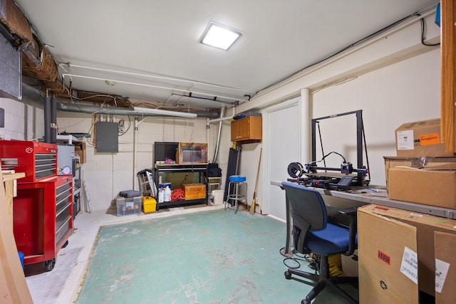 garage featuring electric panel