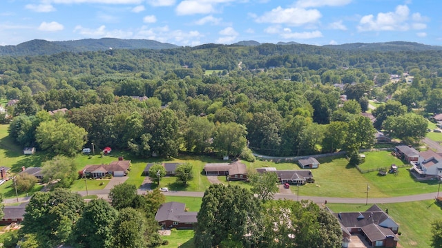 aerial view with a mountain view