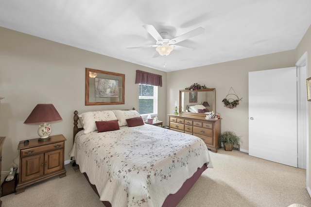 175 N Bend Rd, Stanton, KY 40380 - bedroom with light carpet, a ceiling fan, and baseboards