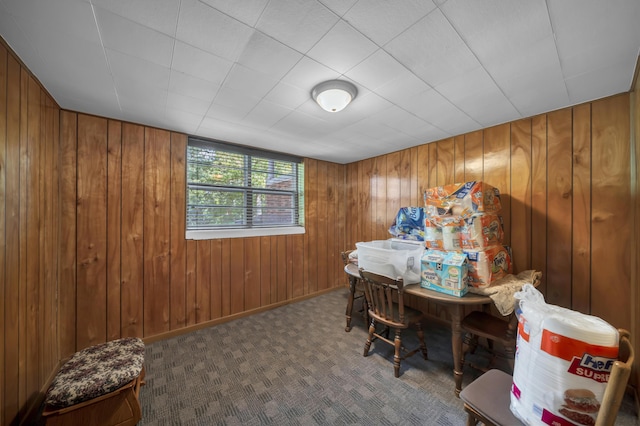 175 N Bend Rd, Stanton, KY 40380 - office space featuring wood walls, carpet floors, and baseboards