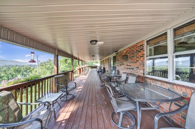 175 N Bend Rd, Stanton, KY 40380 - wooden terrace featuring outdoor dining area