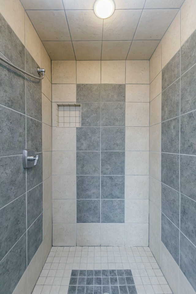 bathroom featuring tiled shower