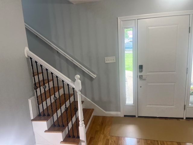 entrance foyer with hardwood / wood-style flooring