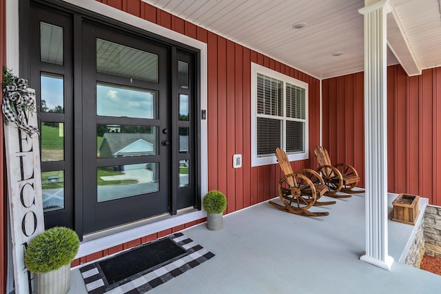 entrance to property with french doors