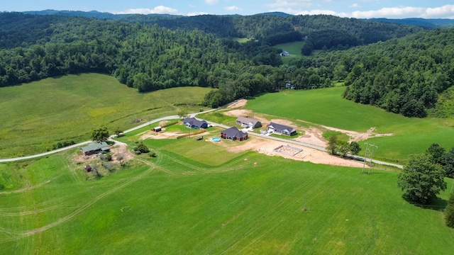 aerial view featuring a rural view