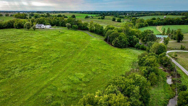 aerial view with a rural view