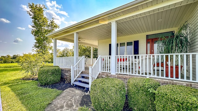 view of front facade featuring covered porch