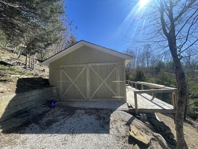 view of shed