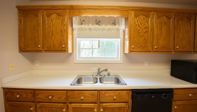 kitchen featuring sink and black dishwasher