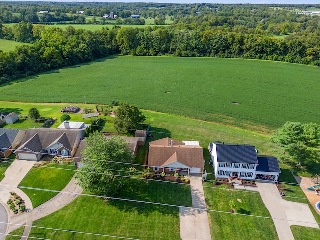 bird's eye view featuring a rural view