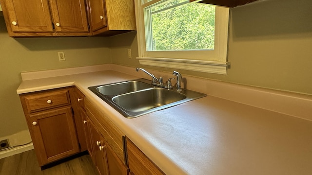 kitchen featuring sink and hardwood / wood-style floors