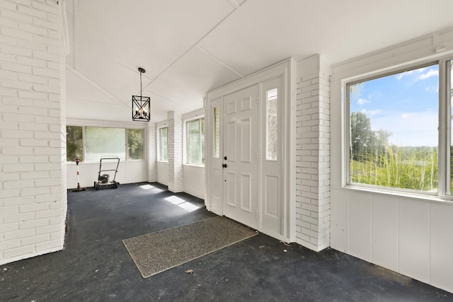 entryway with concrete flooring