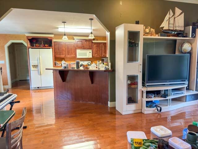 living room featuring light hardwood / wood-style floors