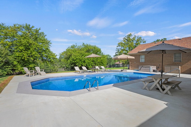 view of pool with a patio area