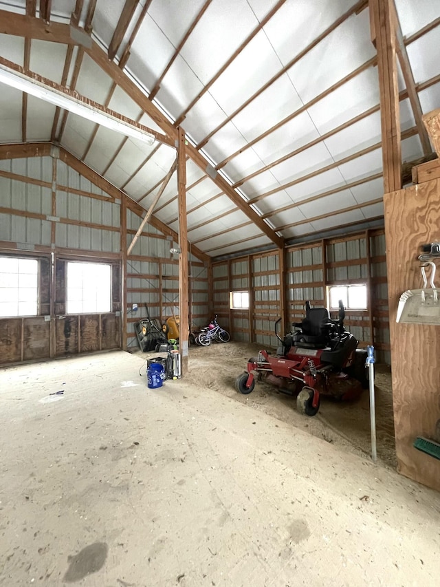 garage featuring metal wall