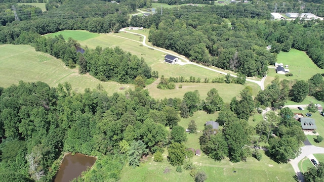 bird's eye view with a rural view