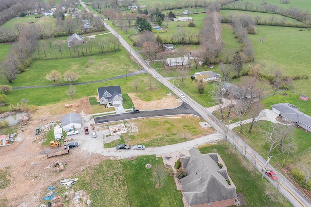 bird's eye view with a rural view