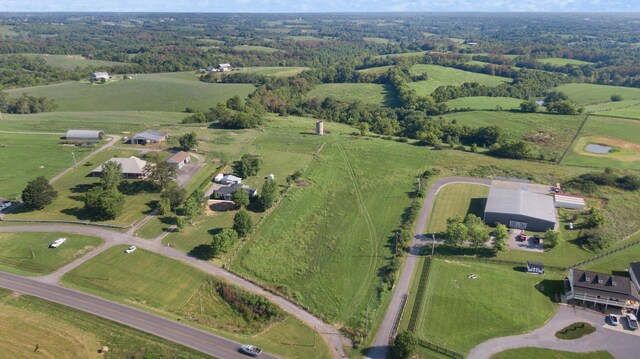 aerial view with a rural view