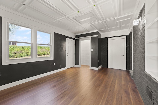 interior space with dark hardwood / wood-style floors