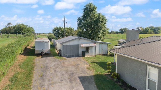 exterior space featuring a rural view