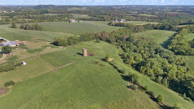 drone / aerial view featuring a rural view