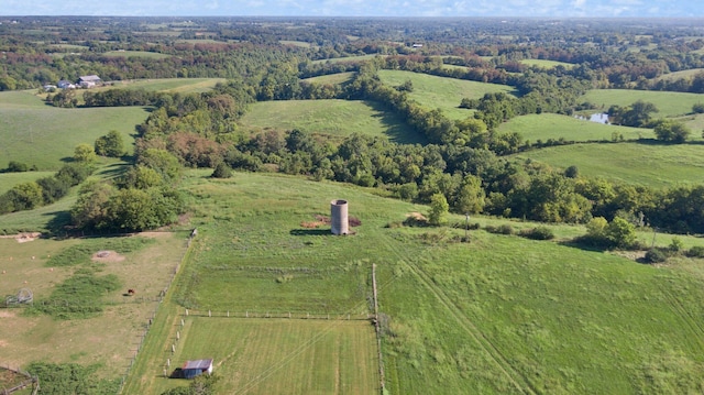 drone / aerial view featuring a rural view